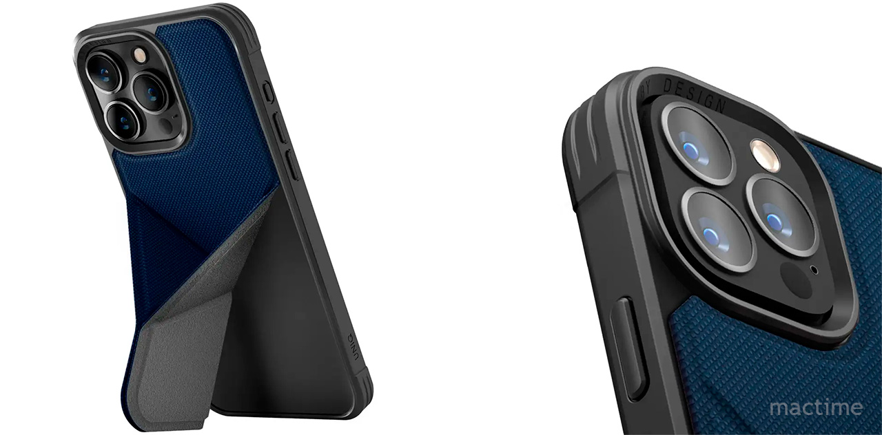 Чехол Uniq Transforma Magsafe для iPhone 15 Pro Max синего цвета